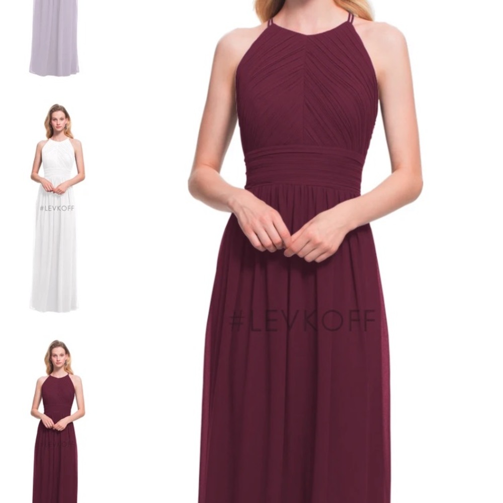 Bill Levkoff Bridesmaid dress-Chiffon (wine)